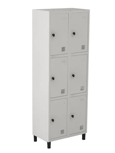 Armário Locker de Aço Euro Módulo com 3 Porta(s) 2 Módulo(s) 6 Porta(s) com Pitão com Tranca Tripla