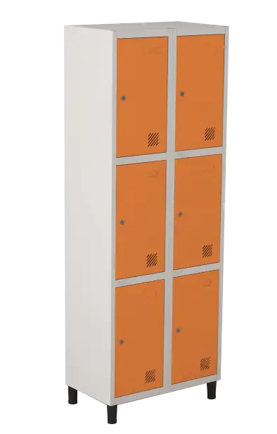 Armário Locker de Aço Euro Módulo com 3 Porta(s) 2 Módulo(s) 6 Porta(s) com Fechadura com Tranca Tripla