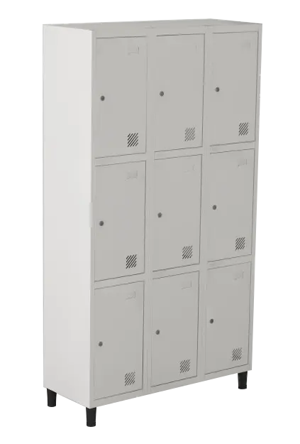 Armário Locker de Aço Euro Módulo com 3 Porta(s) 3 Módulo(s) 9 Porta(s) com Fechadura com Tranca Tripla
