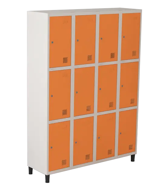 Armário Locker de Aço Euro Módulo com 3 Porta(s) 4 Módulo(s) 12 Porta(s) com Fechadura com Tranca Tripla