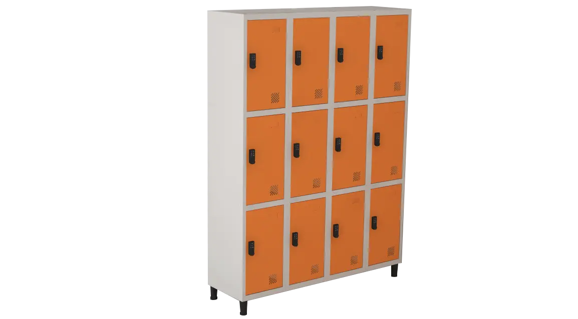 Armário Locker de Aço Euro Módulo com 3 Porta(s) 4 Módulo(s) 12 Porta(s) com Fechadura Digilock com Tranca Tripla