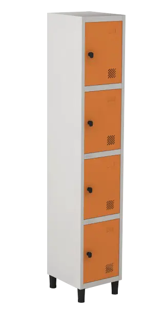 Armário Locker de Aço Euro Módulo com 4 Porta(s) 1 Módulo(s) 4 Porta(s) com Pitão com Tranca Tripla