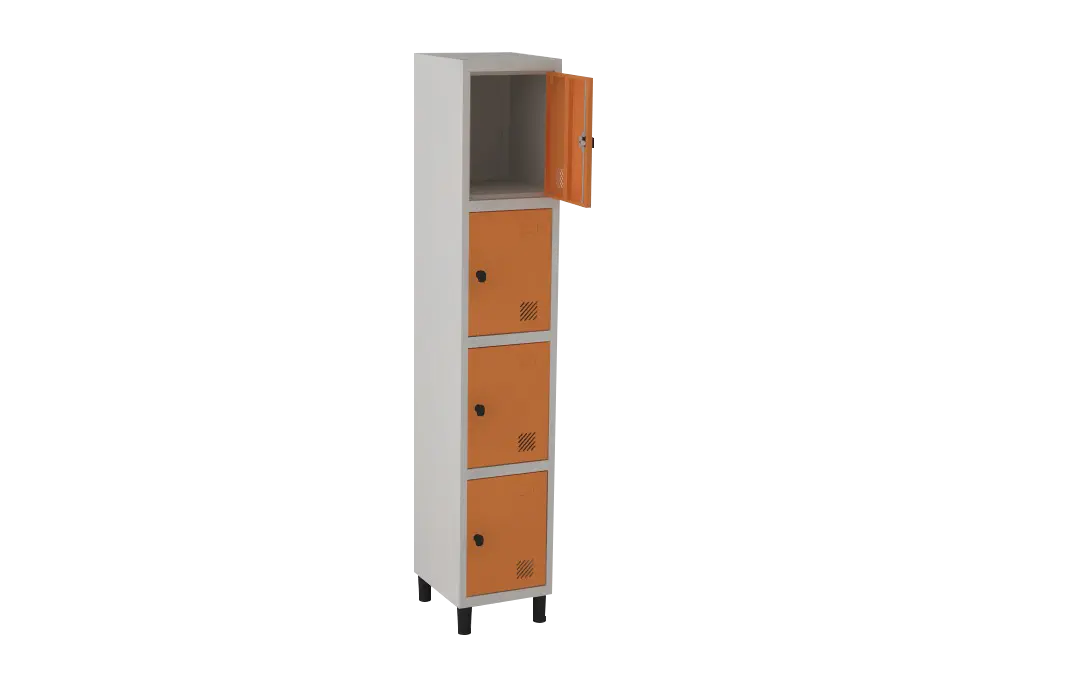 Armário Locker de Aço Euro Módulo com 4 Porta(s) 1 Módulo(s) 4 Porta(s) com Pitão com Tranca Tripla