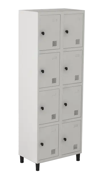 Armário Locker de Aço Euro Módulo com 4 Porta(s) 2 Módulo(s) 8 Porta(s) com Pitão com Tranca Tripla