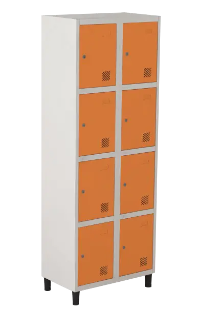 Armário Locker de Aço Euro Módulo com 4 Porta(s) 2 Módulo(s) 8 Porta(s) com Fechadura com Tranca Tripla