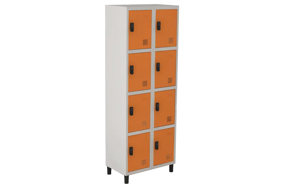 Armário Locker de Aço Euro Módulo com 4 Porta(s) 2 Módulo(s) 8 Porta(s) com Fechadura Digilock com Tranca Tripla