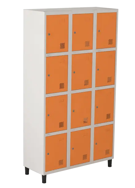 Armário Locker de Aço Euro Módulo com 4 Porta(s) 3 Módulo(s) 12 Porta(s) com Fechadura com Tranca Tripla