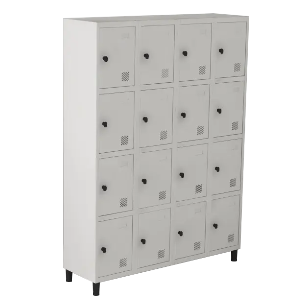 Armário Locker de Aço Euro Módulo com 4 Porta(s) 4 Módulo(s) 16 Porta(s) com Pitão com Tranca Tripla