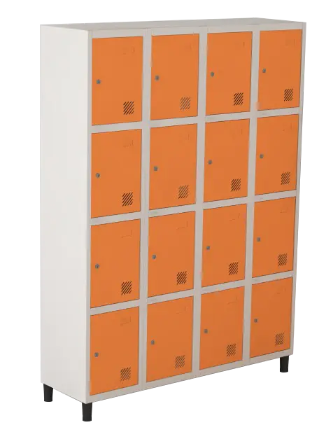 Armário Locker de Aço Euro Módulo com 4 Porta(s) 4 Módulo(s) 16 Porta(s) com Fechadura com Tranca Tripla