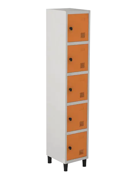 Armário Locker de Aço Euro Módulo com 5 Porta(s) 1 Módulo(s) 5 Porta(s) com Pitão com Tranca Tripla