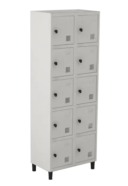 Armário Locker de Aço Euro Módulo com 5 Porta(s) 2 Módulo(s) 10 Porta(s) com Pitão com Tranca Tripla