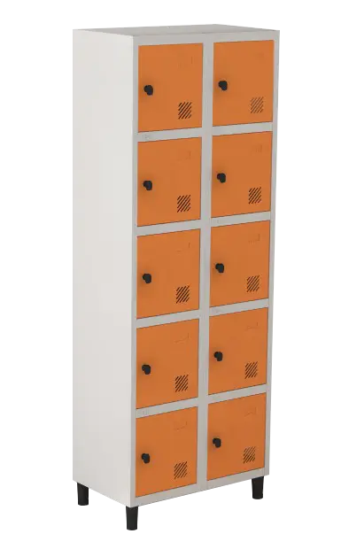 Armário Locker de Aço Euro Módulo com 5 Porta(s) 2 Módulo(s) 10 Porta(s) com Pitão com Tranca Tripla