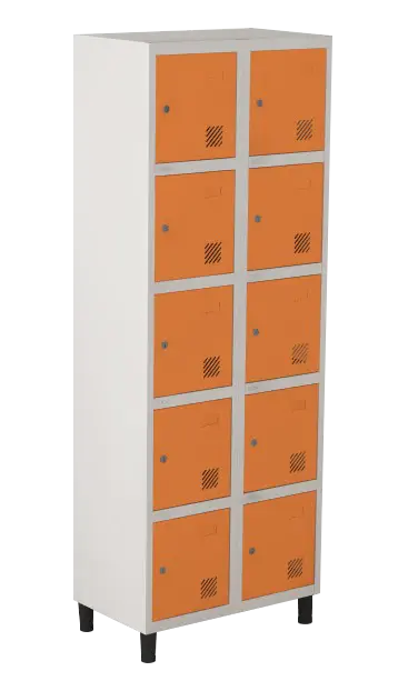 Armário Locker de Aço Euro Módulo com 5 Porta(s) 2 Módulo(s) 10 Porta(s) com Fechadura com Tranca Tripla