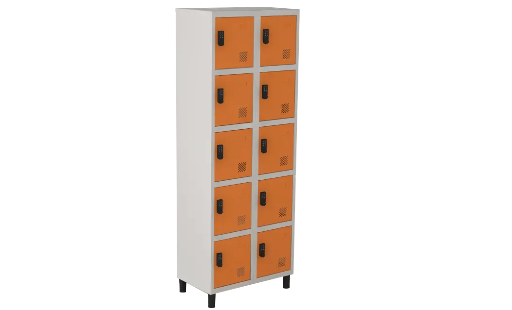 Armário Locker de Aço Euro Módulo com 5 Porta(s) 2 Módulo(s) 10 Porta(s) com Fechadura Digilock com Tranca Tripla