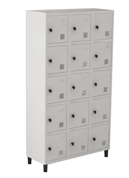 Armário Locker de Aço Euro Módulo com 5 Porta(s) 3 Módulo(s) 15 Porta(s) com Pitão com Tranca Tripla