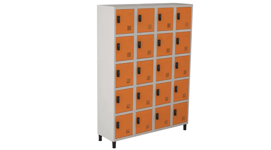 Armário Locker de Aço Euro Módulo com 5 Porta(s) 4 Módulo(s) 20 Porta(s) com Fechadura Digilock com Tranca Tripla