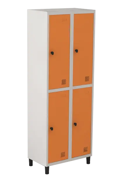 Armário Locker de Aço Euro Insalubre - Divisão T 2 Módulo(s) 4 Porta(s) com Pitão com Tranca Tripla