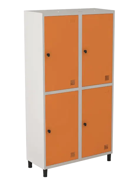Armário Locker de Aço Euro Insalubre - Divisão T 2 Módulo(s) 4 Porta(s) com Pitão com Tranca Tripla