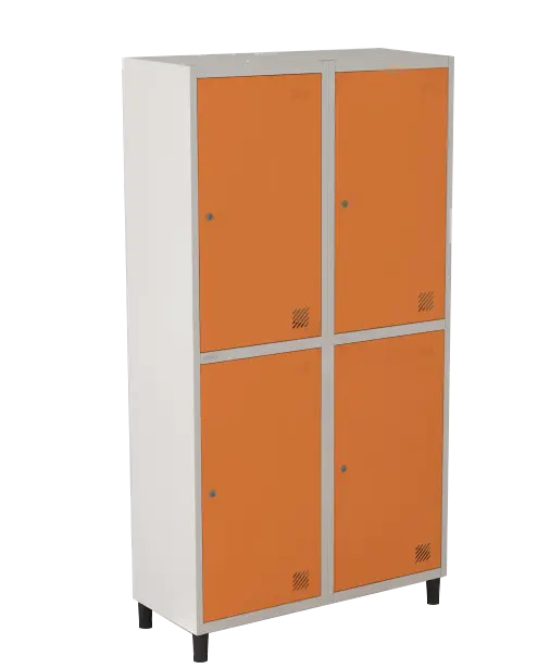 Armário Locker de Aço Euro Insalubre - Divisão T 2 Módulo(s) 4 Porta(s) com Fechadura com Tranca Tripla