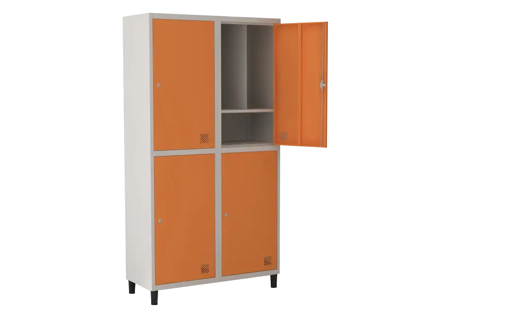 Armário Locker de Aço Euro Insalubre - Divisão T 2 Módulo(s) 4 Porta(s) com Fechadura com Tranca Tripla