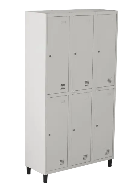 Armário Locker de Aço Euro Insalubre - Divisão T 3 Módulo(s) 6 Porta(s) com Fechadura com Tranca Tripla