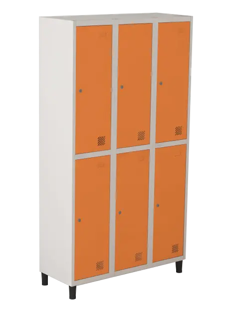 Armário Locker de Aço Euro Insalubre - Divisão T 3 Módulo(s) 6 Porta(s) com Fechadura com Tranca Tripla