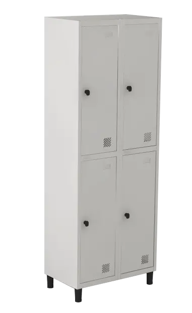 Armário Locker de Aço Euro Insalubre - Divisão Vertical 2 Módulo(s) 4 Porta(s) com Pitão com Tranca Tripla