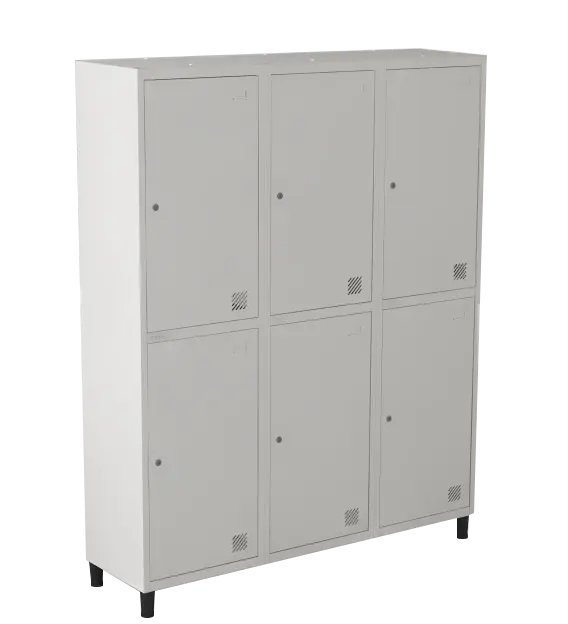 Armário Locker de Aço Euro Insalubre - Divisão Vertical 3 Módulo(s) 6 Porta(s) com Fechadura com Tranca Tripla