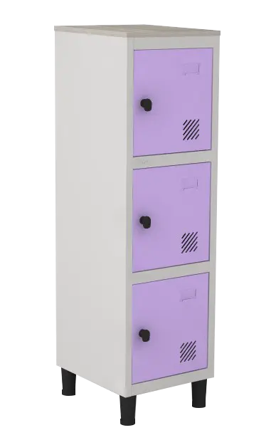 Armário Locker de Aço Euro Mini 1 Módulo(s) 3 Porta(s) com Pitão com Tranca Tripla