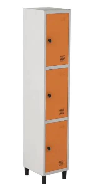 Armário Locker de Aço Euro Mini 1 Módulo(s) 3 Porta(s) com Pitão com Tranca Tripla