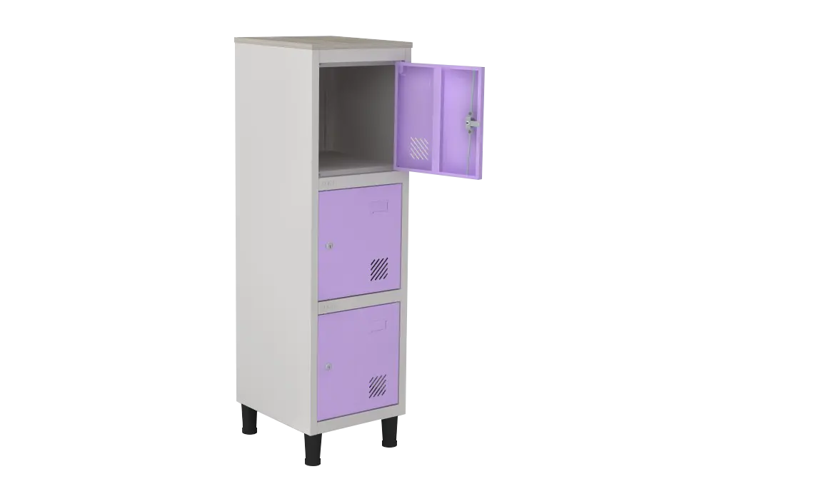 Armário Locker de Aço Euro Mini 1 Módulo(s) 3 Porta(s) com Fechadura com Tranca Tripla