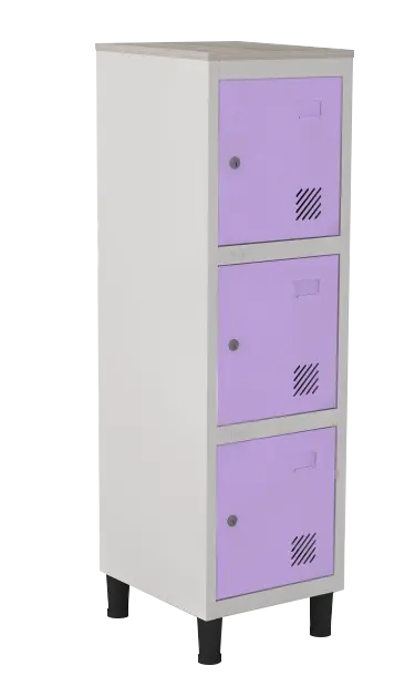 Armário Locker de Aço Euro Mini 1 Módulo(s) 3 Porta(s) com Fechadura com Tranca Tripla