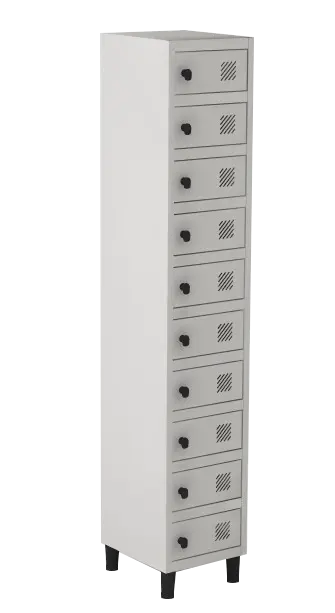 Armário Locker de Aço Euro Porta Objetos 1 Módulo(s) 10 Porta(s) com Pitão com Tranca Tripla