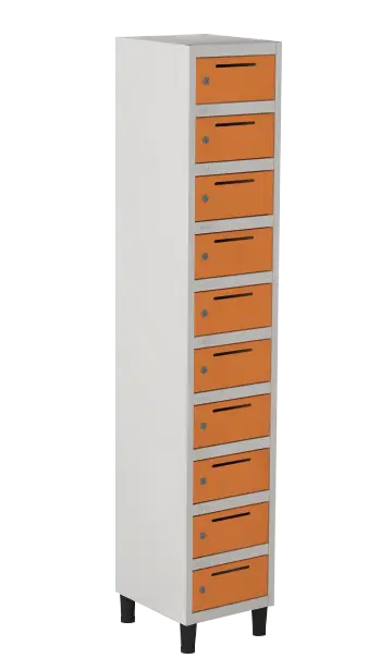 Armário Locker de Aço Euro Porta Objetos 1 Módulo(s) 10 Porta(s) com Fechadura com Tranca Tripla