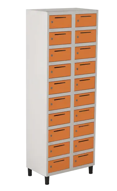 Armário Locker de Aço Euro Porta Objetos 2 Módulo(s) 20 Porta(s) com Fechadura com Tranca Tripla