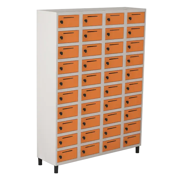 Armário Locker de Aço Euro Porta Objetos 4 Módulo(s) 40 Porta(s) com Pitão com Tranca Tripla
