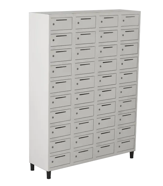 Armário Locker de Aço Euro Porta Objetos 4 Módulo(s) 40 Porta(s) com Fechadura com Tranca Tripla