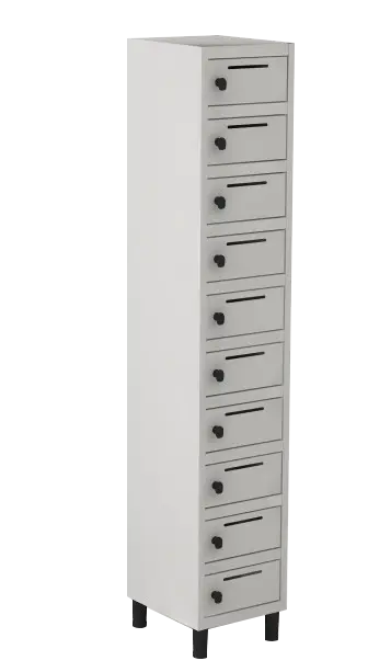 Armário Locker de Aço Euro Caixa Postal 1 Módulo(s) 10 Porta(s) com Pitão com Tranca Tripla