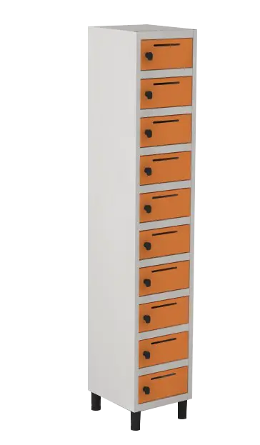 Armário Locker de Aço Euro Caixa Postal 1 Módulo(s) 10 Porta(s) com Pitão com Tranca Tripla