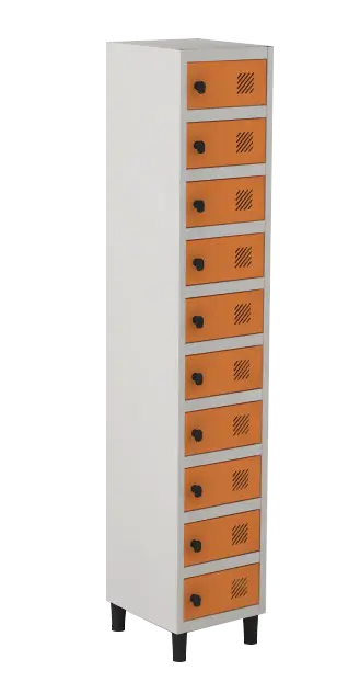 Armário Locker de Aço Euro Caixa Postal 1 Módulo(s) 10 Porta(s) com Pitão com Tranca Tripla