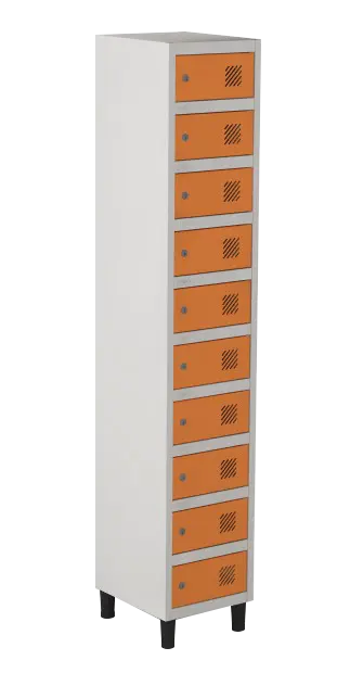 Armário Locker de Aço Euro Caixa Postal 1 Módulo(s) 10 Porta(s) com Fechadura com Tranca Tripla