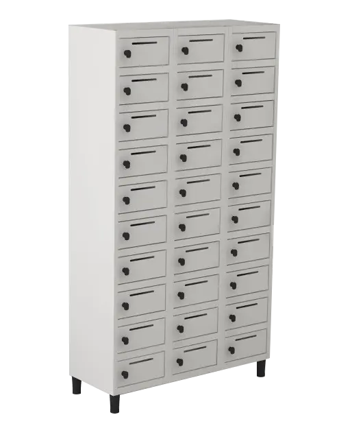 Armário Locker de Aço Euro Caixa Postal 3 Módulo(s) 30 Porta(s) com Pitão com Tranca Tripla