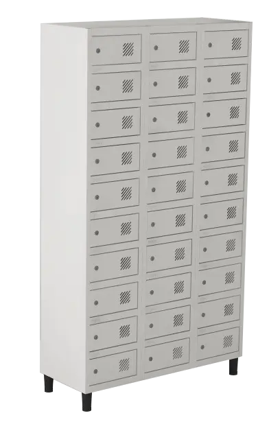 Armário Locker de Aço Euro Caixa Postal 3 Módulo(s) 30 Porta(s) com Fechadura com Tranca Tripla