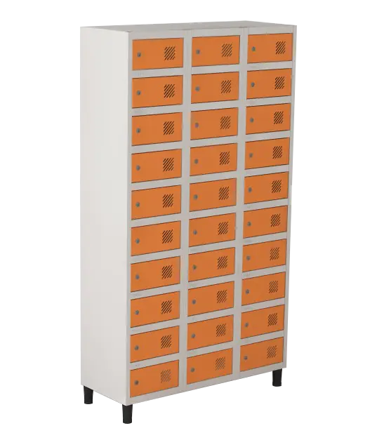Armário Locker de Aço Euro Caixa Postal 3 Módulo(s) 30 Porta(s) com Fechadura com Tranca Tripla