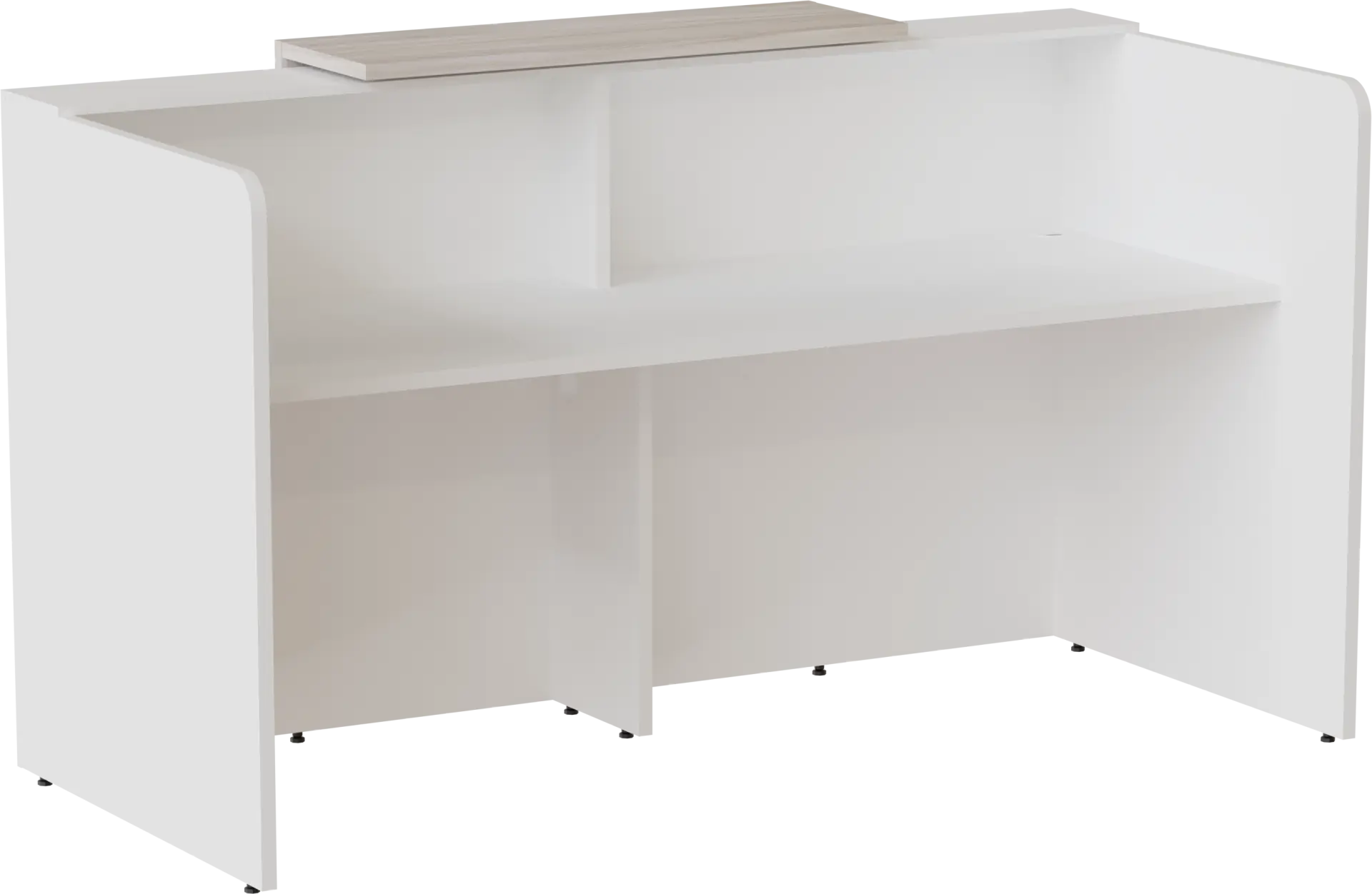 Balcao Recepção Raio Esquerdo Com Pé Central 115.6 x 220 x 90 cm
