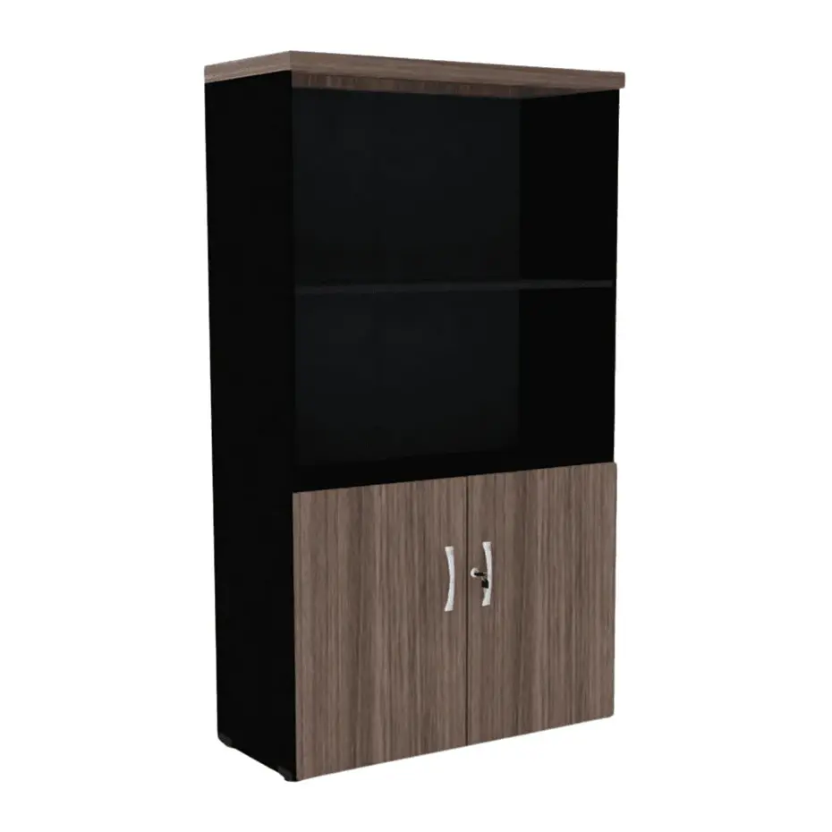 Armário alto para escritório PE40 Walnut com 2 portas